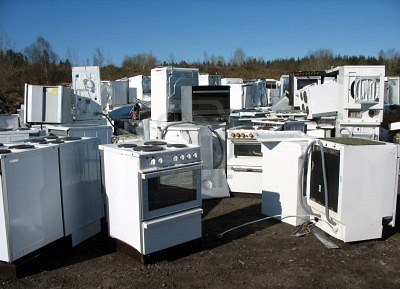 Small and large domestic appliances ready to be recycled by Tall Ingots Brisbane