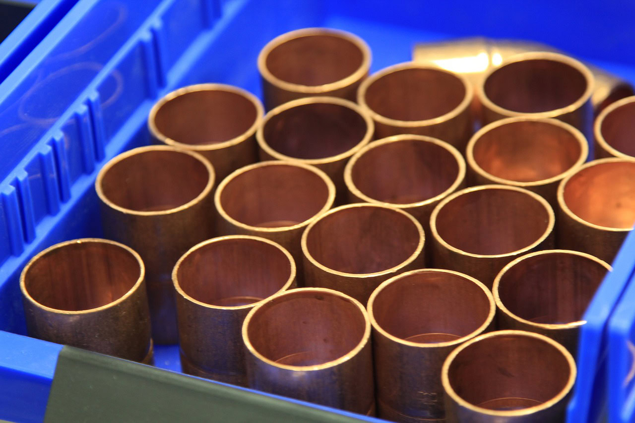 Copper pipe exchanged for cash at Tall Ingots to be recycled